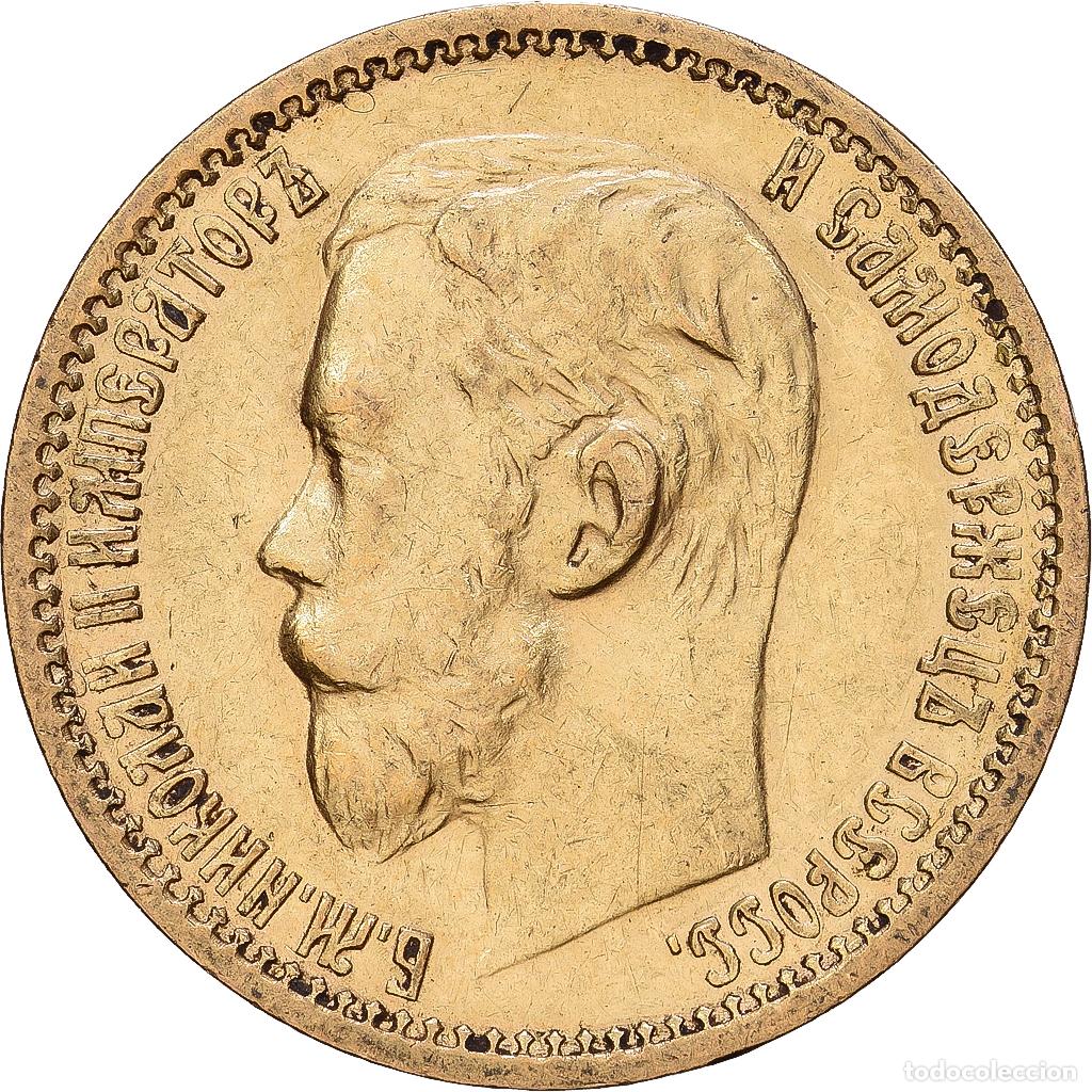 Monedas antiguas de Europa: [#1168073] Rusia, Nicholas II, 5 Roubles, 1898, St. Petersburg, Oro, MBC, KM:62