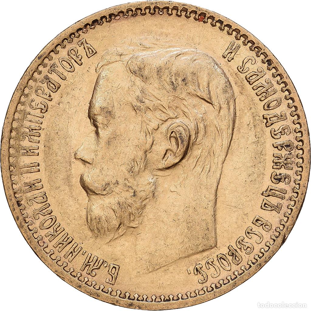 Monedas antiguas de Europa: [#1168074] Rusia, Nicholas II, 5 Roubles, 1898, St. Petersburg, Oro, MBC, KM:62