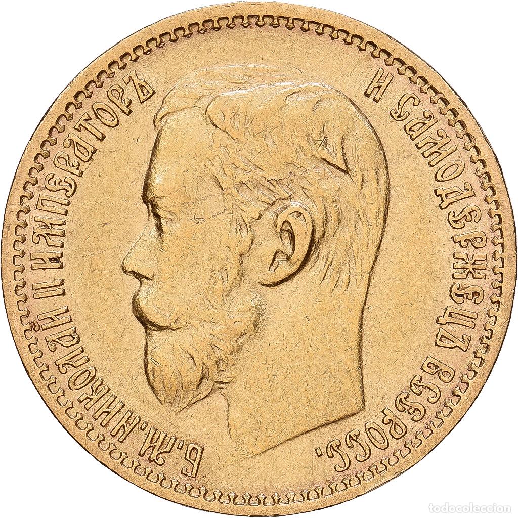 Monedas antiguas de Europa: [#1168078] Rusia, Nicholas II, 5 Roubles, 1898, St. Petersburg, Oro, MBC+, KM:62