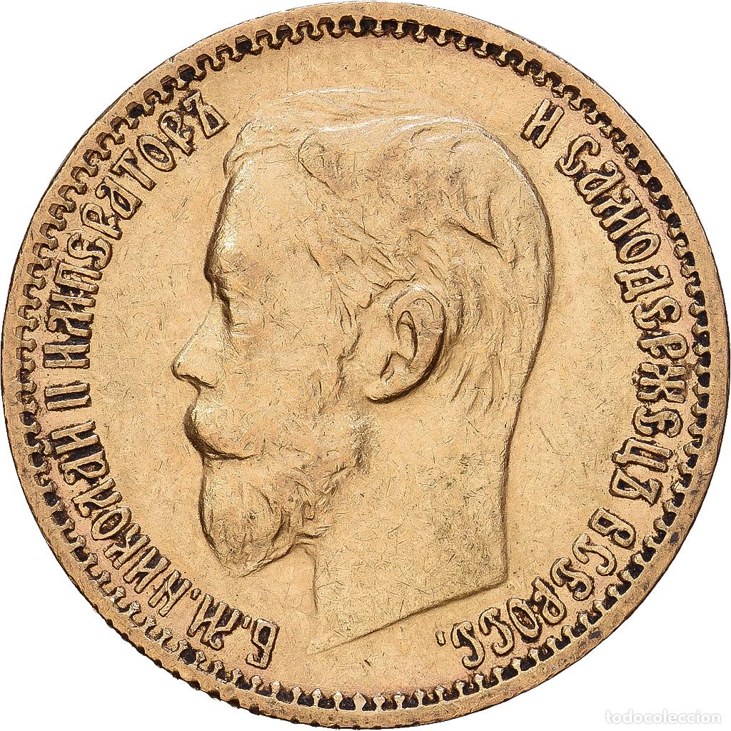 Monedas antiguas de Europa: [#1168075] Rusia, Nicholas II, 5 Roubles, 1898, St. Petersburg, Oro, MBC, KM:62