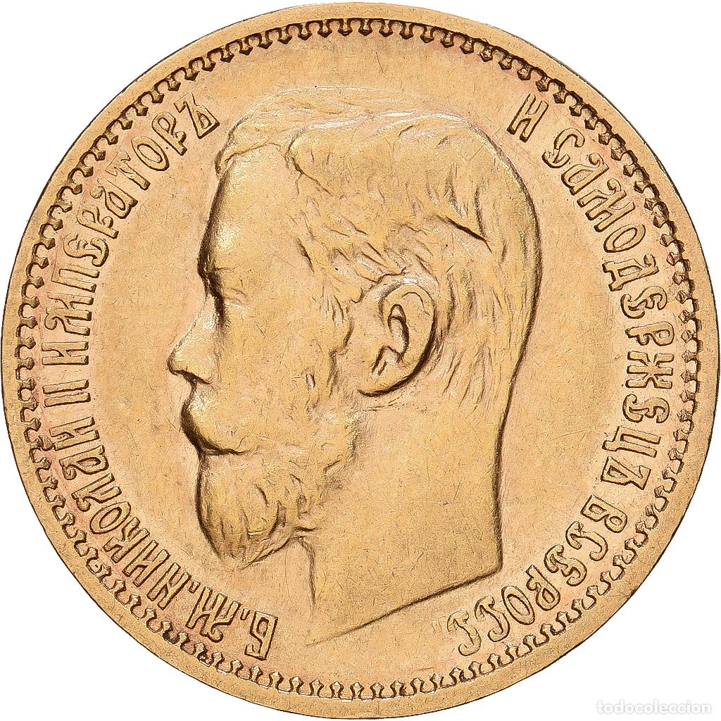 Monedas antiguas de Europa: [#1168079] Rusia, Nicholas II, 5 Roubles, 1900, Saint Petersburg, Oro, MBC+