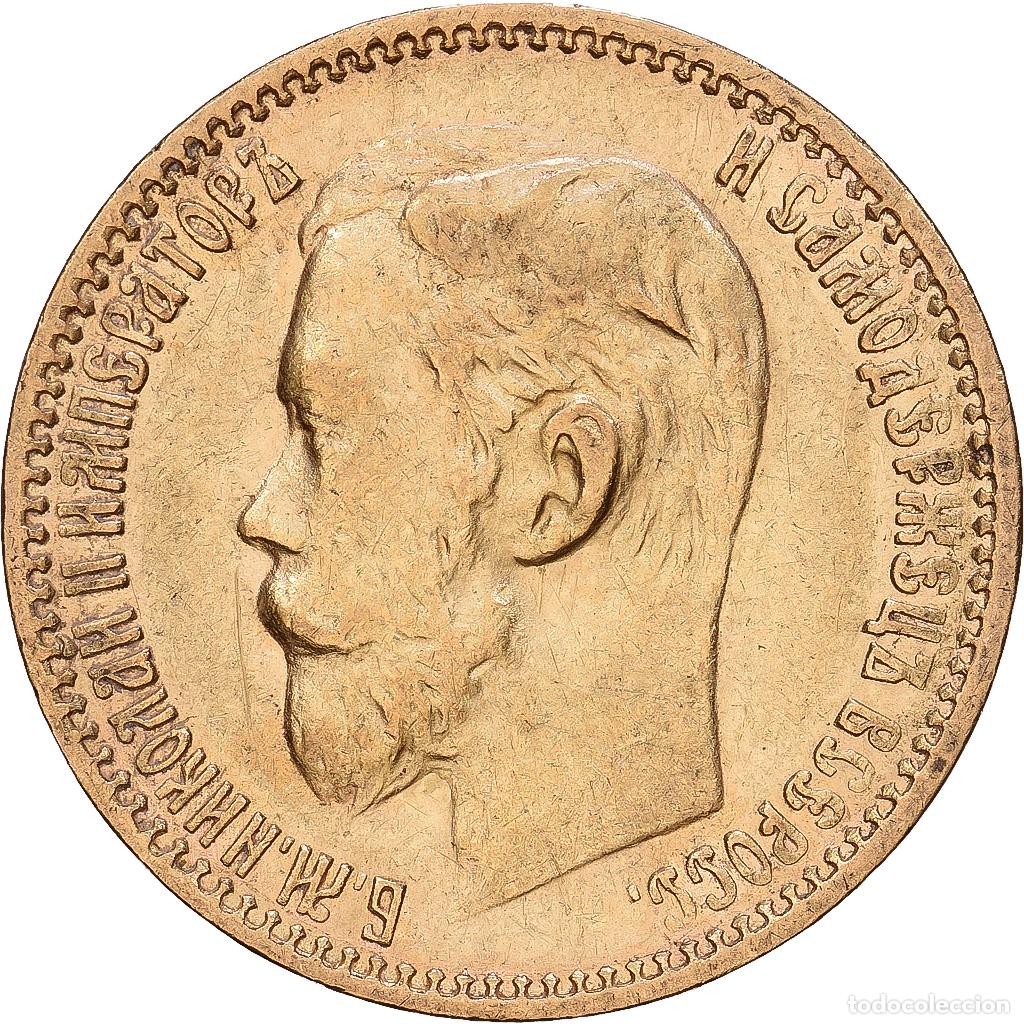 Monedas antiguas de Europa: [#1168077] Rusia, Nicholas II, 5 Roubles, 1898, St. Petersburg, Oro, MBC, KM:62