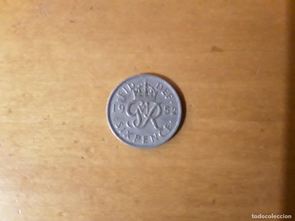 Monedas antiguas de Europa: INGLATERA - SIX PENCE A&Ntilde;O 1952.