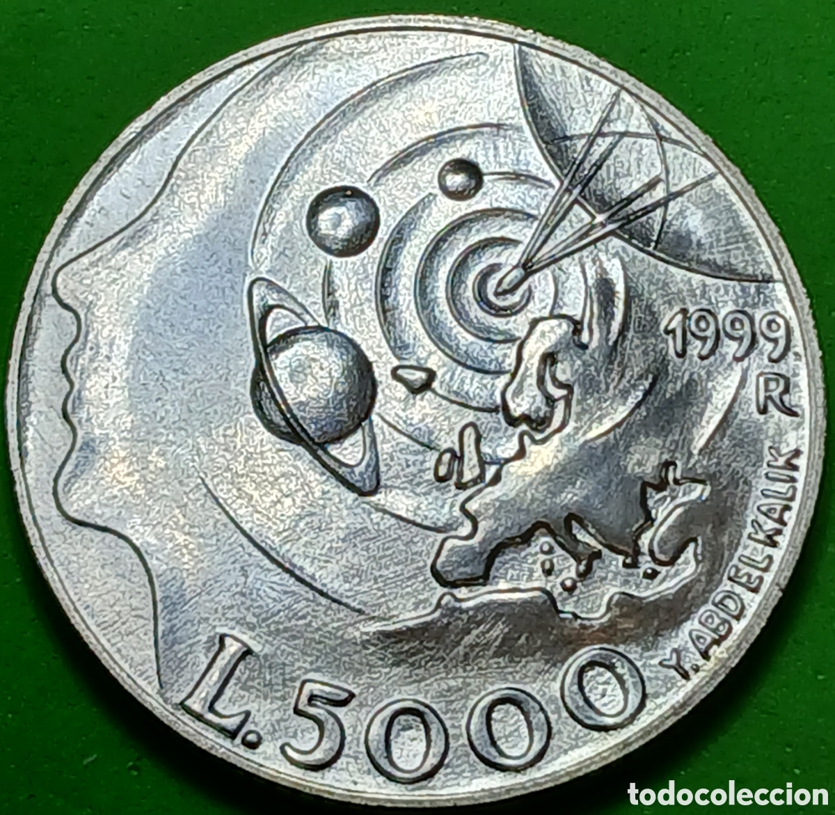 Monedas antiguas de Europa: San Marino 5000 liras 1999 km#396 Exploracion/ plata