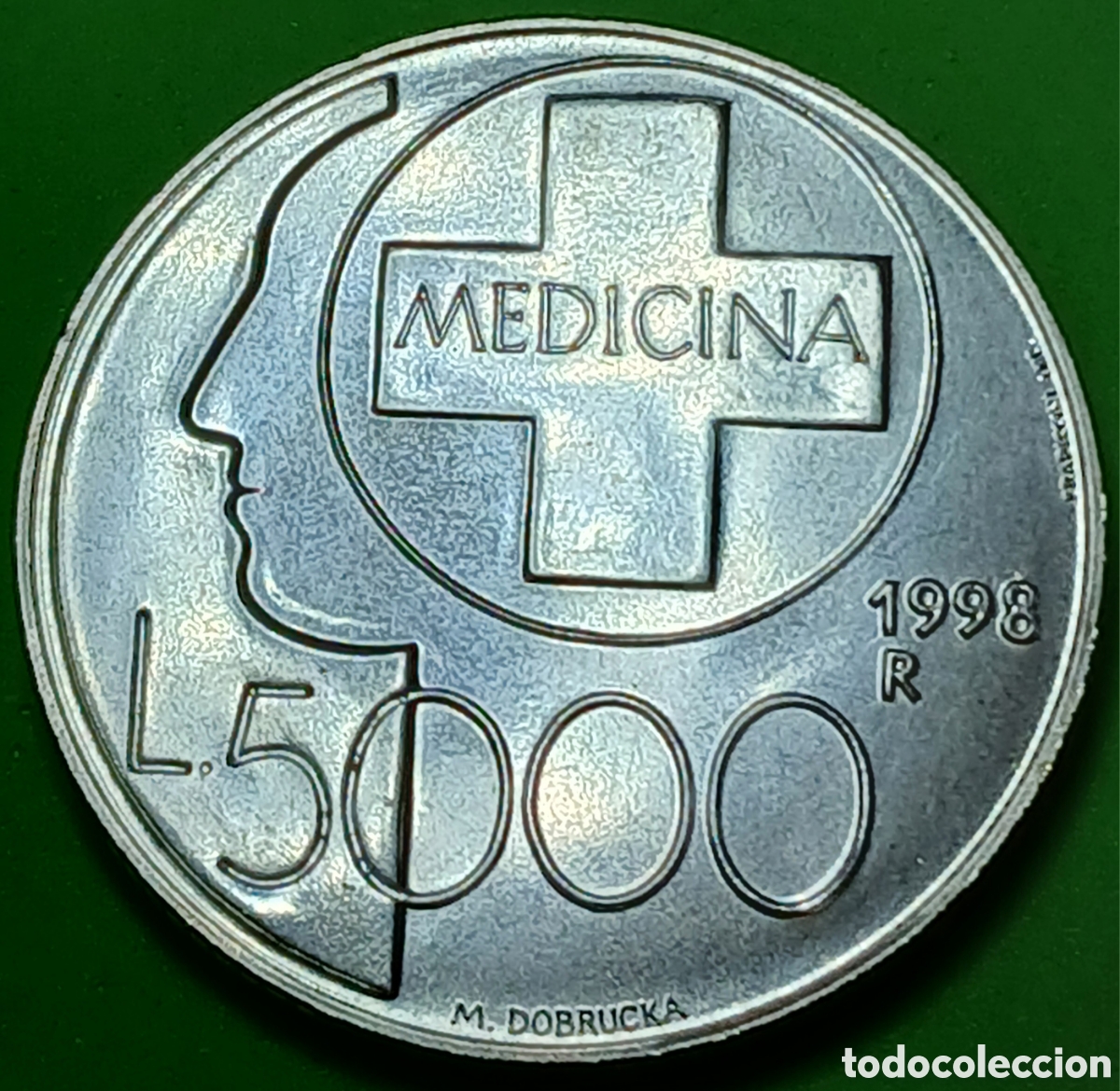 Monedas antiguas de Europa: San Marino 5000 liras 1998 km#385 Medicina/ plata