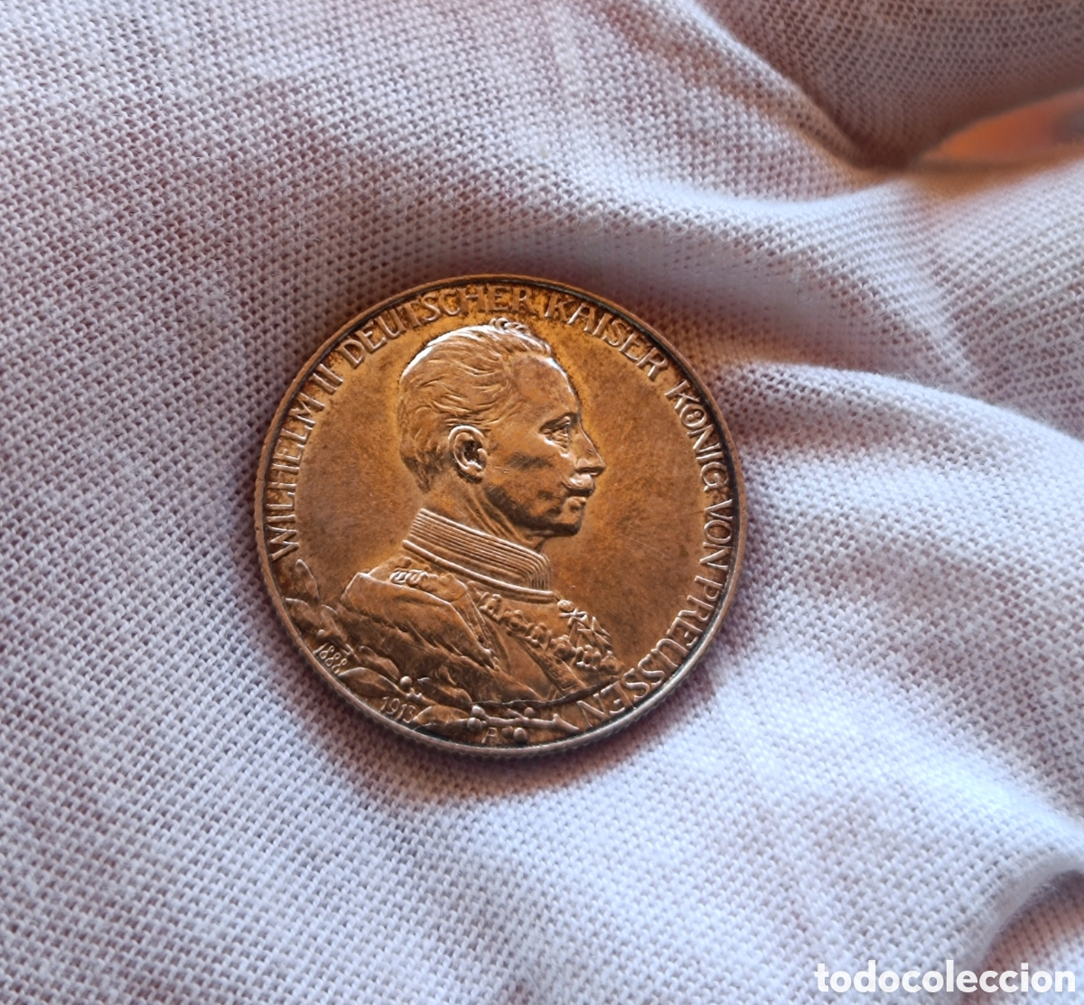 Moedas antigas da Europa: Moneda plata 2 marcos 1913. Guillermo II. Sin Circular