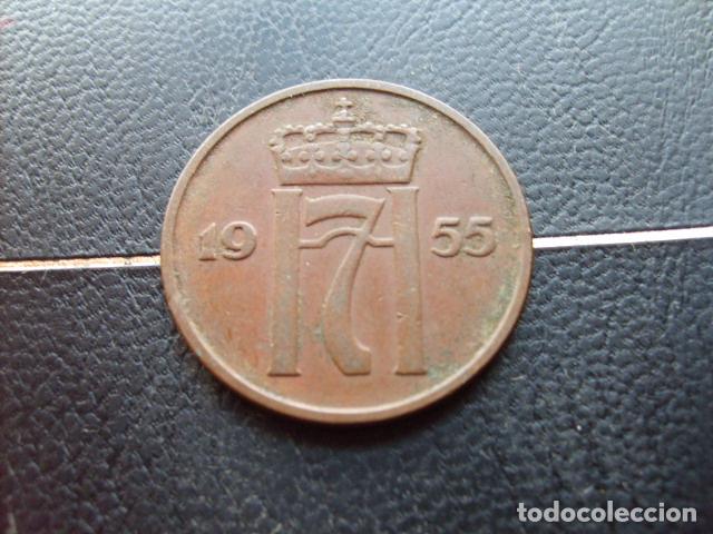 Monedas antiguas de Europa: * NORUEGA 5 ORE 1955