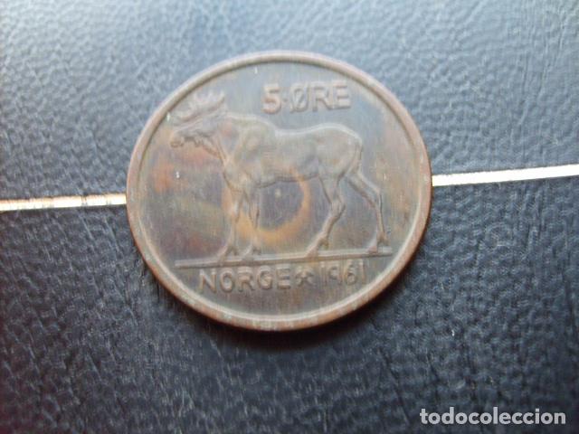 Monedas antiguas de Europa: * NORUEGA 5 ORE 1961