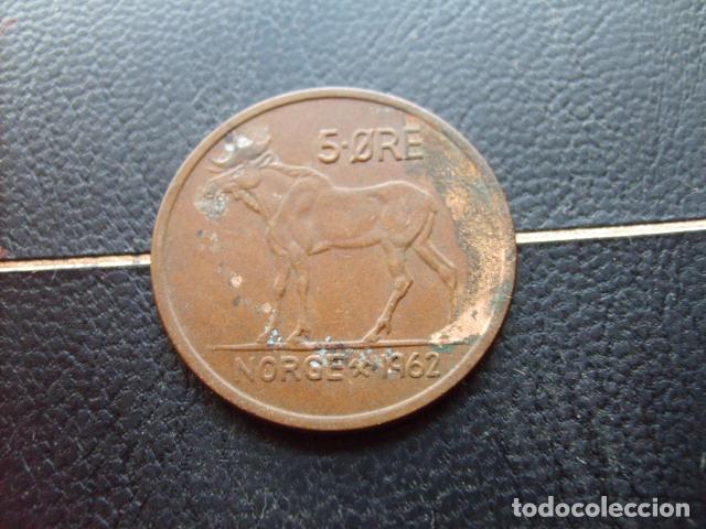 Monedas antiguas de Europa: * NORUEGA 5 ORE 1962
