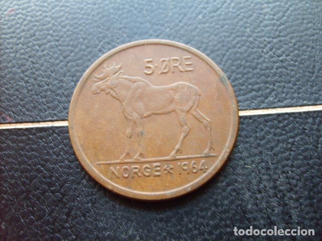 Monedas antiguas de Europa: * NORUEGA 5 ORE 1964