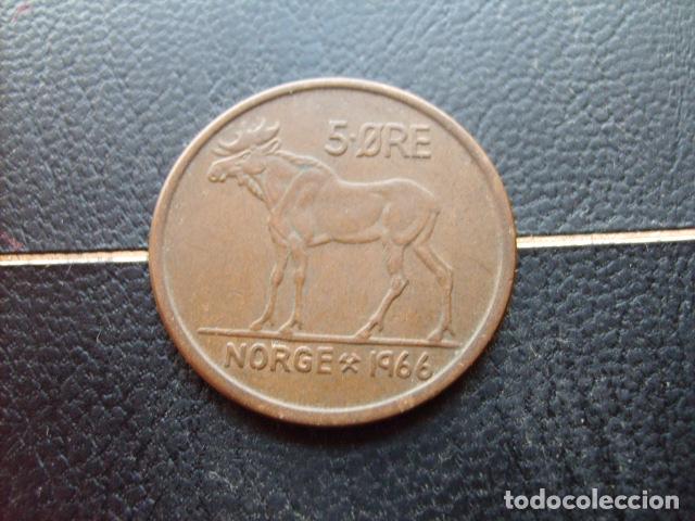 Monedas antiguas de Europa: * NORUEGA 5 ORE 1966