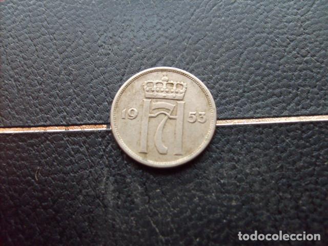 Monedas antiguas de Europa: * NORUEGA 10 ORE 1953