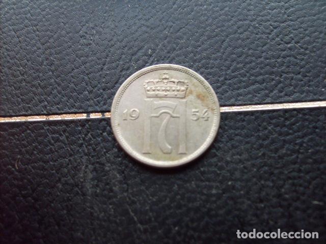 Monedas antiguas de Europa: * NORUEGA 10 ORE 1954