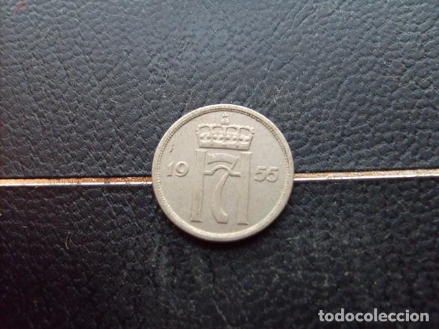 Monedas antiguas de Europa: * NORUEGA 10 ORE 1955