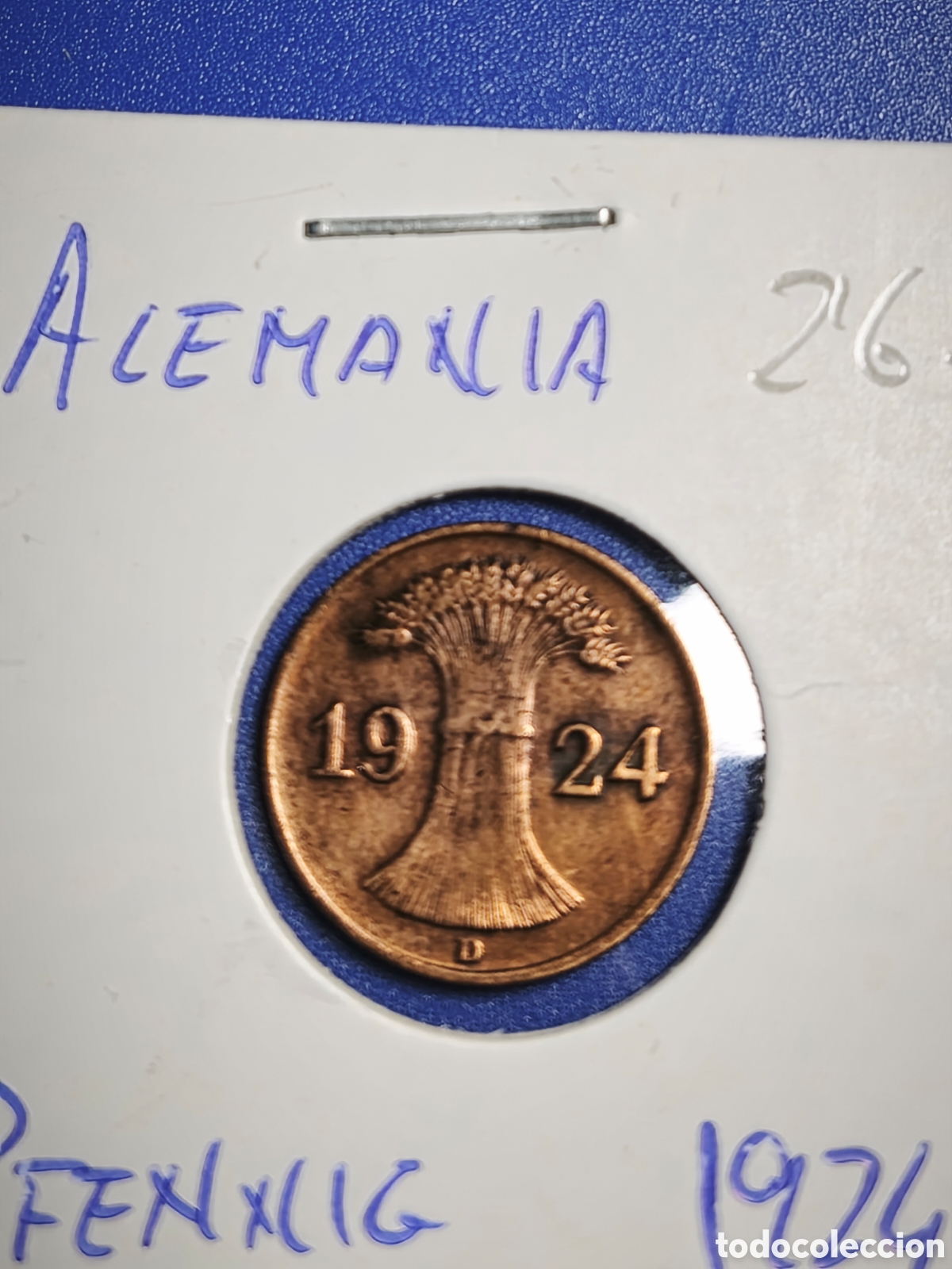 Monedas antiguas de Europa: Alemania. 1924. Pfennig