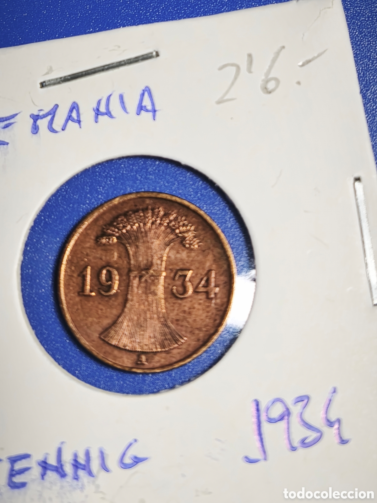 Monedas antiguas de Europa: Alemania. 1934. Pfennig