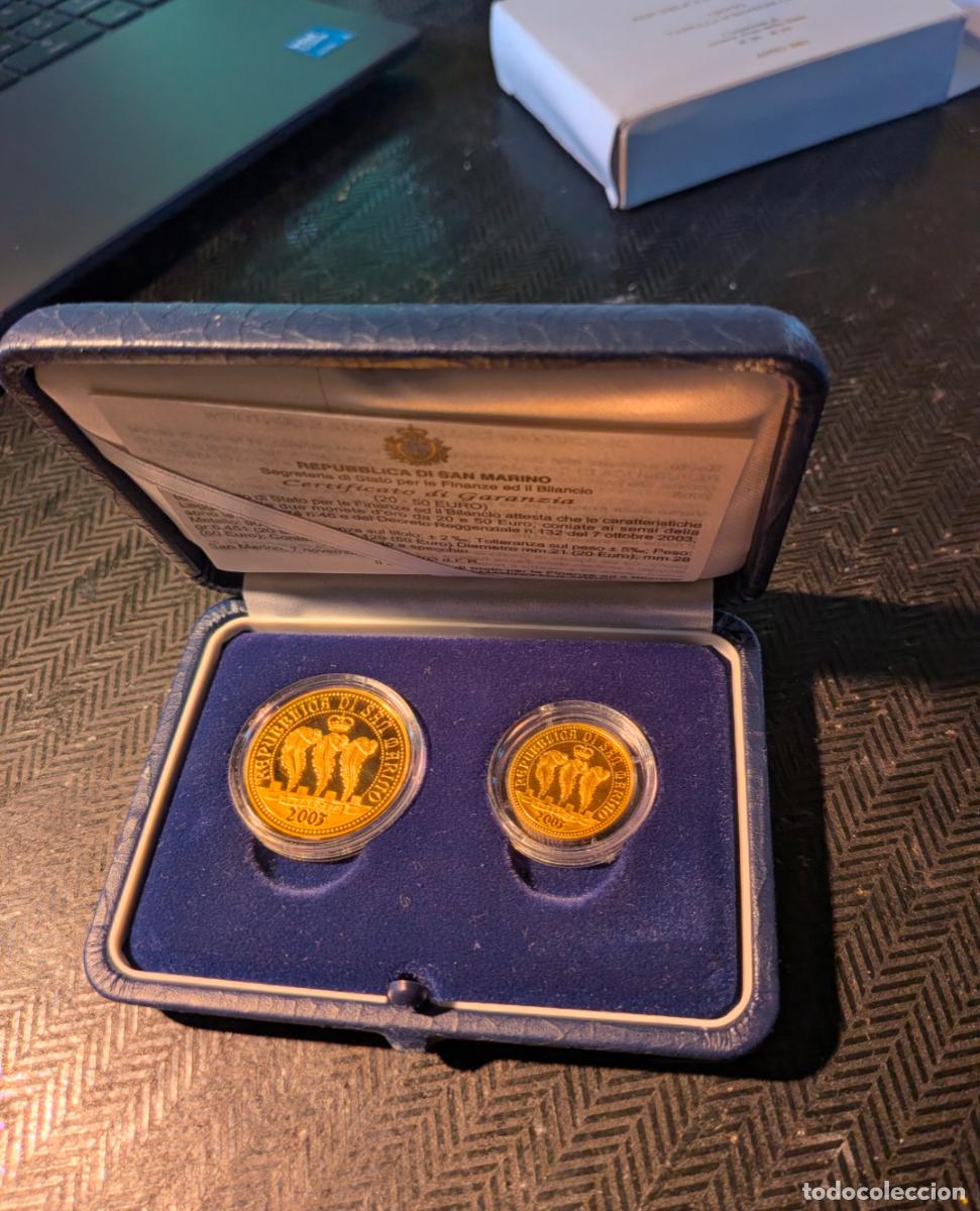 Monedas antiguas de Europa: Set de monedas de oro de 50&euro; y 20&euro; de San Marino del 2003