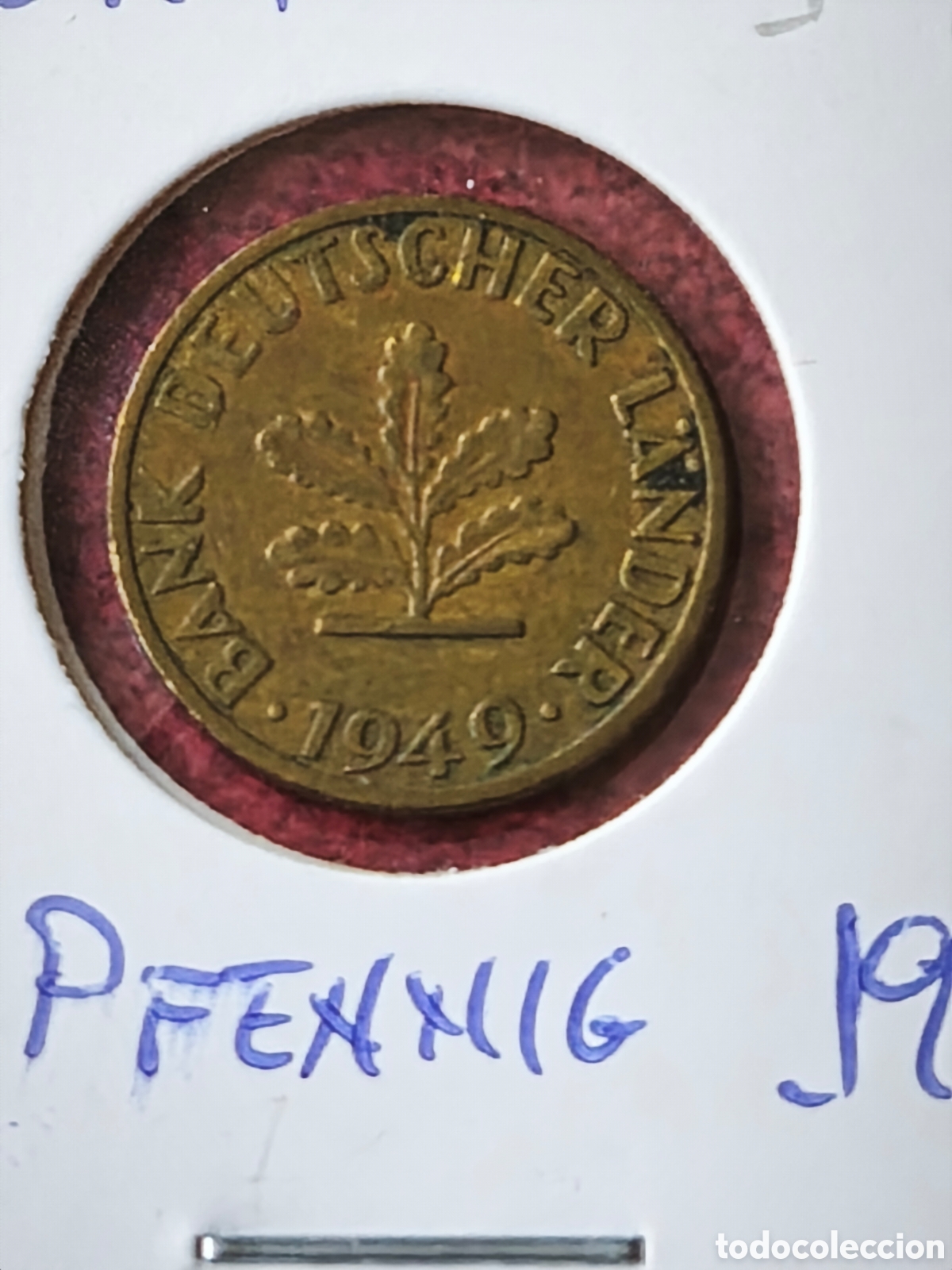 Monedas antiguas de Europa: Alemania. 1949. 10 pfennig