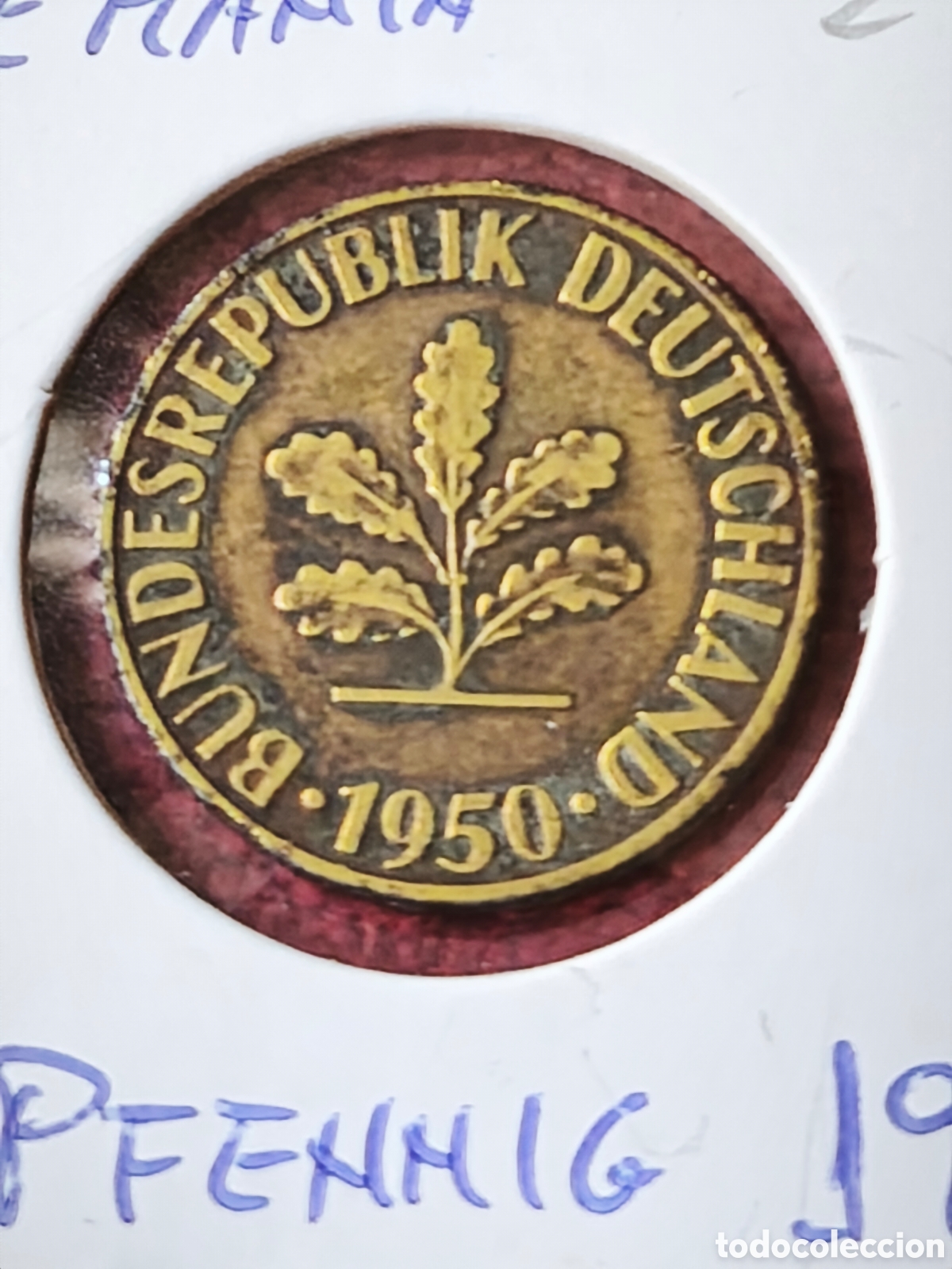 Monedas antiguas de Europa: Alemania. 1950. 10 pfennig