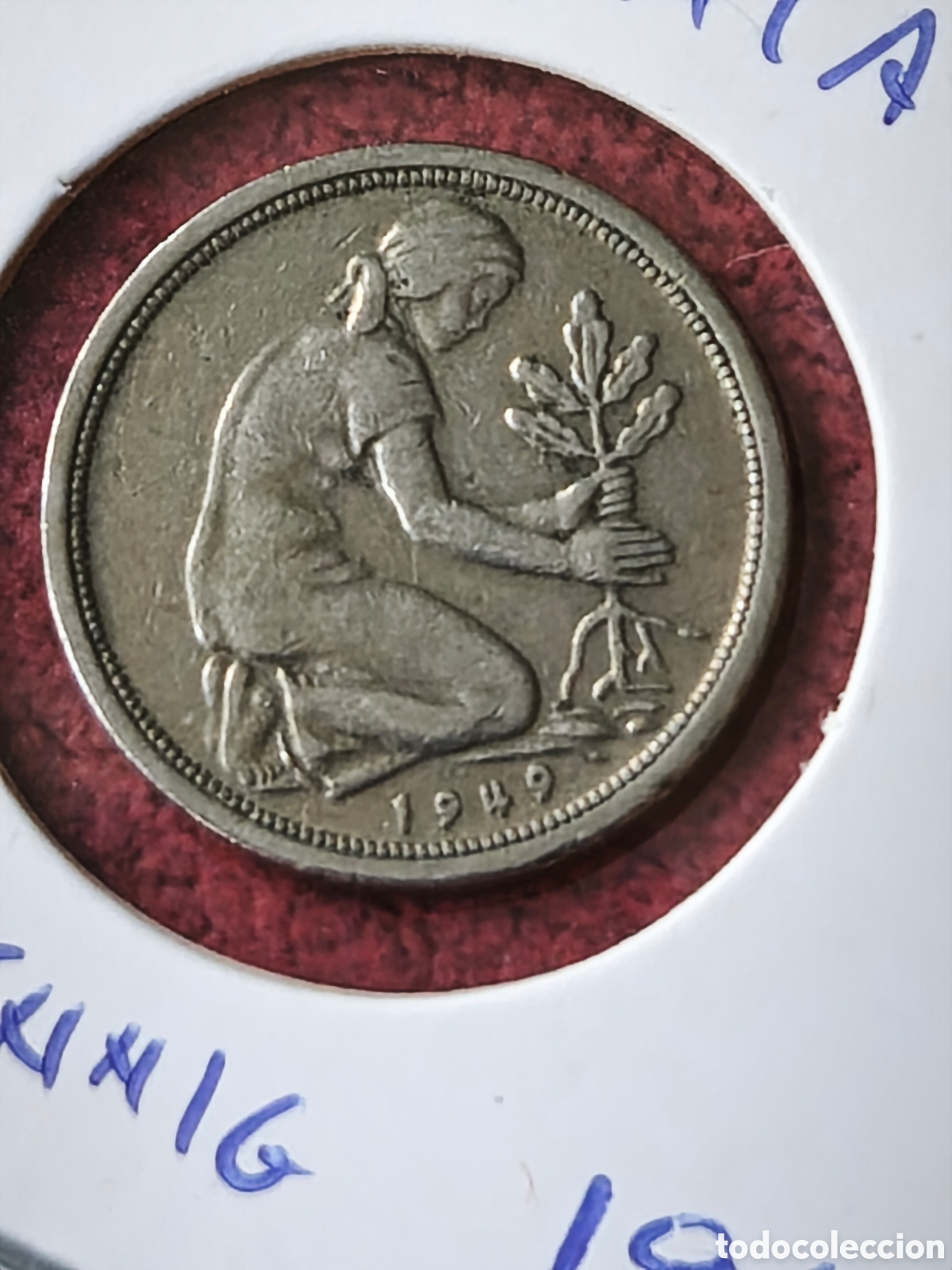 Monedas antiguas de Europa: Alemania. 1949. 50 pfennig