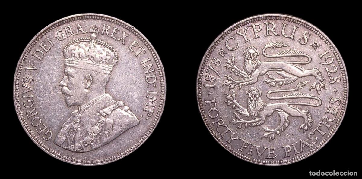 Monedas antiguas de Europa: CHIPRE CYPRUS GEORGE V 45 PIASTRES 1878