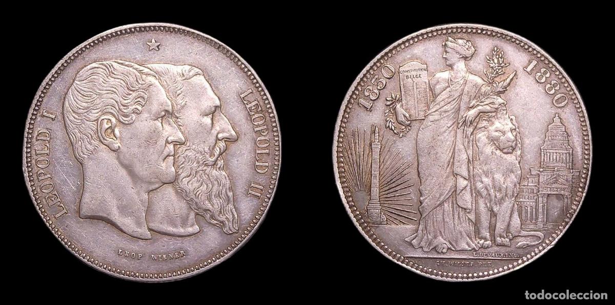 Monedas antiguas de Europa: BELGICA BELGIUM LEOPOLD I LEOPOLD II 5 FRANCS 5 FRANCOS 1880