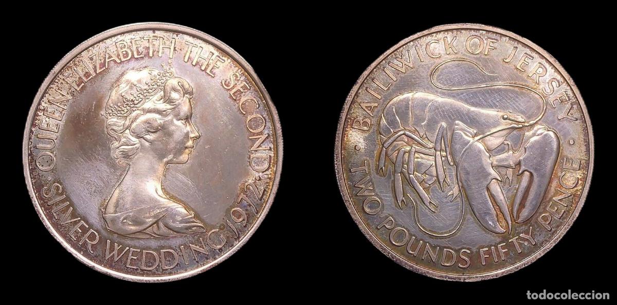 Monedas antiguas de Europa: JERSEY 2,50 POUNDS 1972