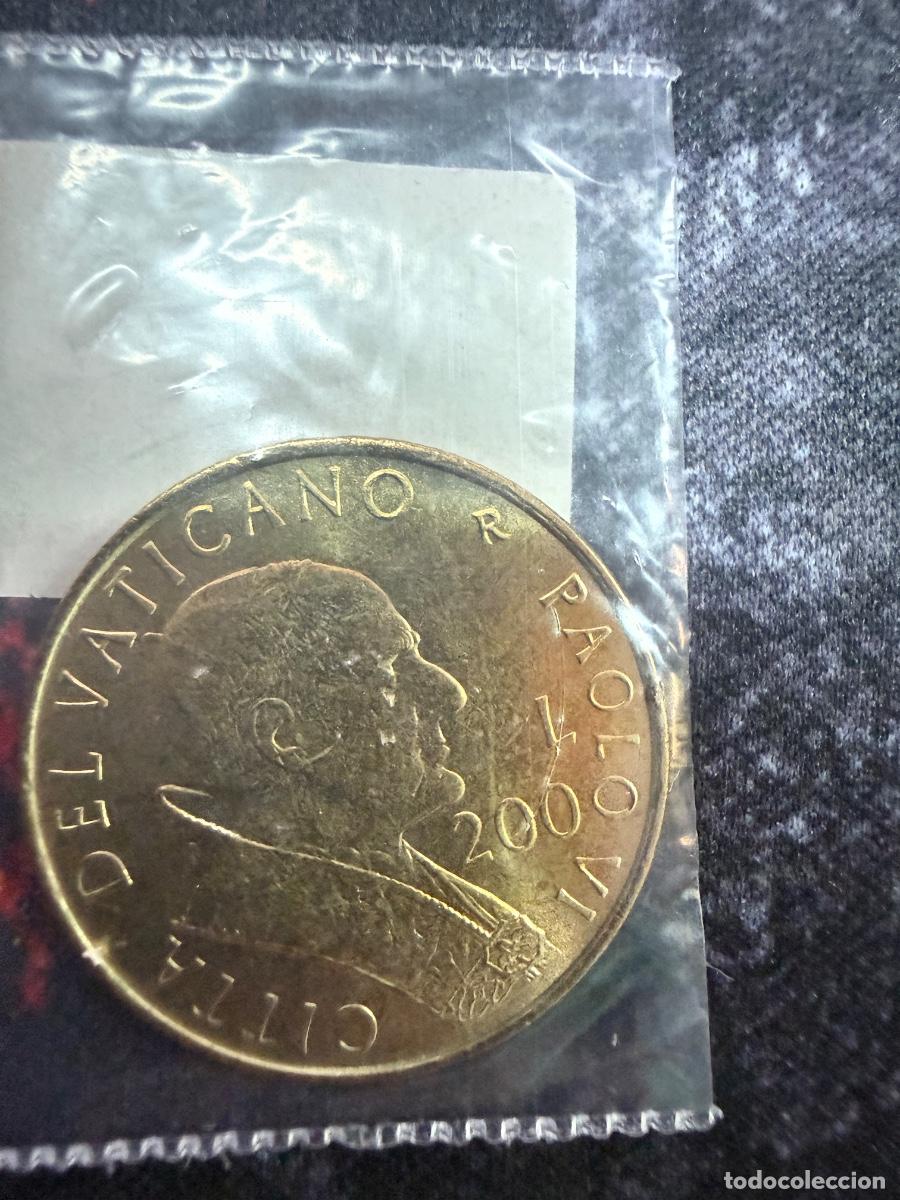 Monedas antiguas de Europa: Vaticano 2001 &ndash; Moneda de 200 liras con retrato de Pablo VI &ndash; Pontificado de Juan Pablo II