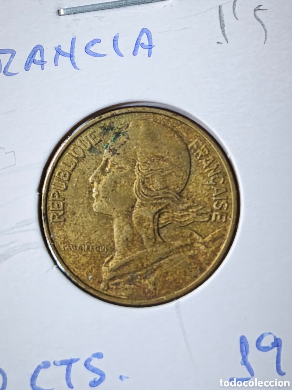 Monedas antiguas de Europa: Francia. 1980. 19 c&eacute;ntimos