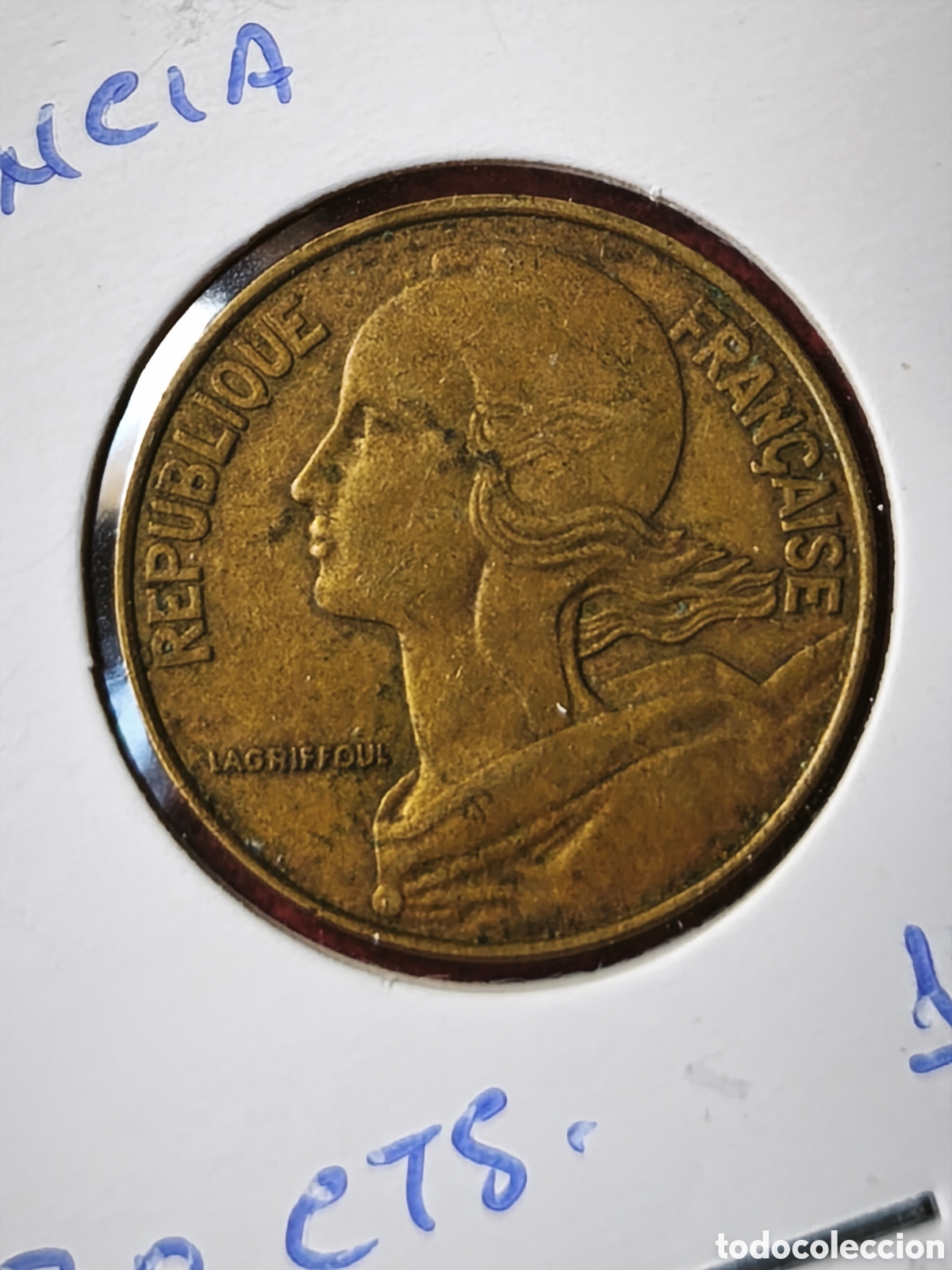 Monedas antiguas de Europa: Francia. 1977. 20 c&eacute;ntimos