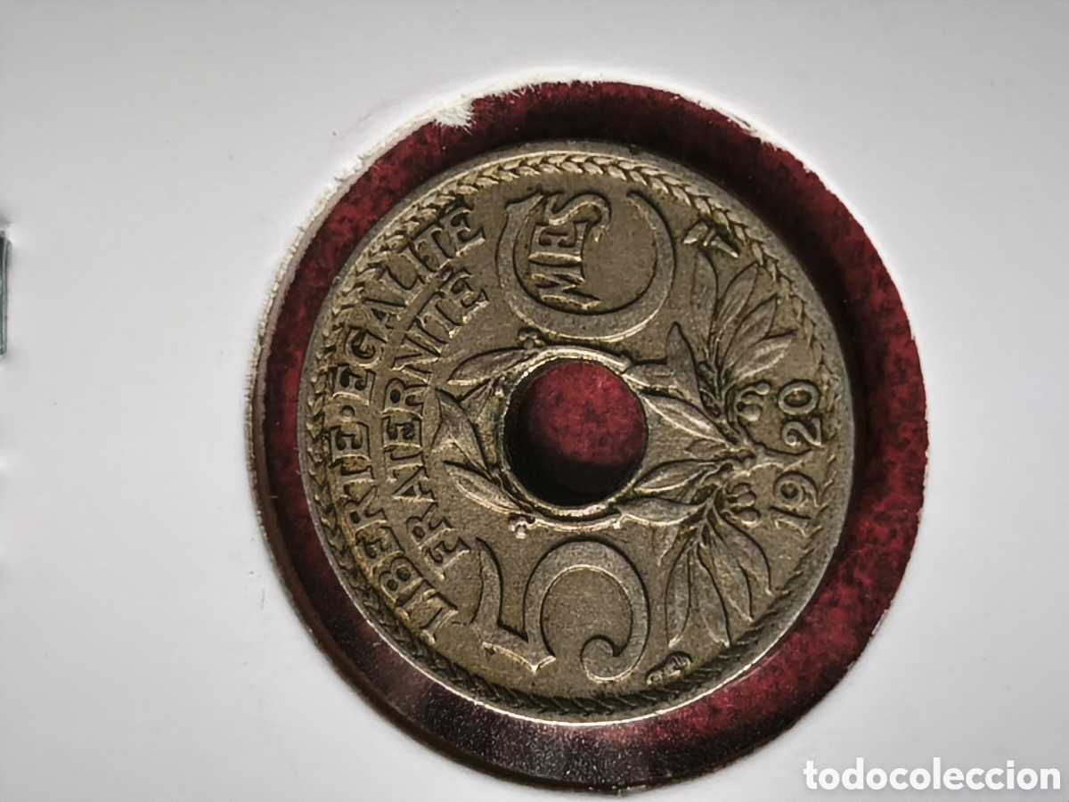 Monedas antiguas de Europa: Francia, 1920. 5 c&eacute;ntimos - Foto 2