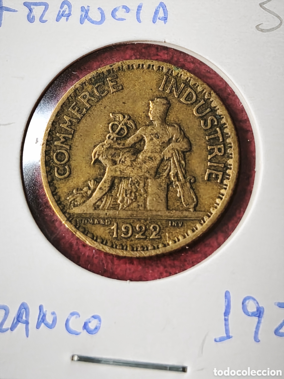 Monedas antiguas de Europa: Francia. 1922. Franco