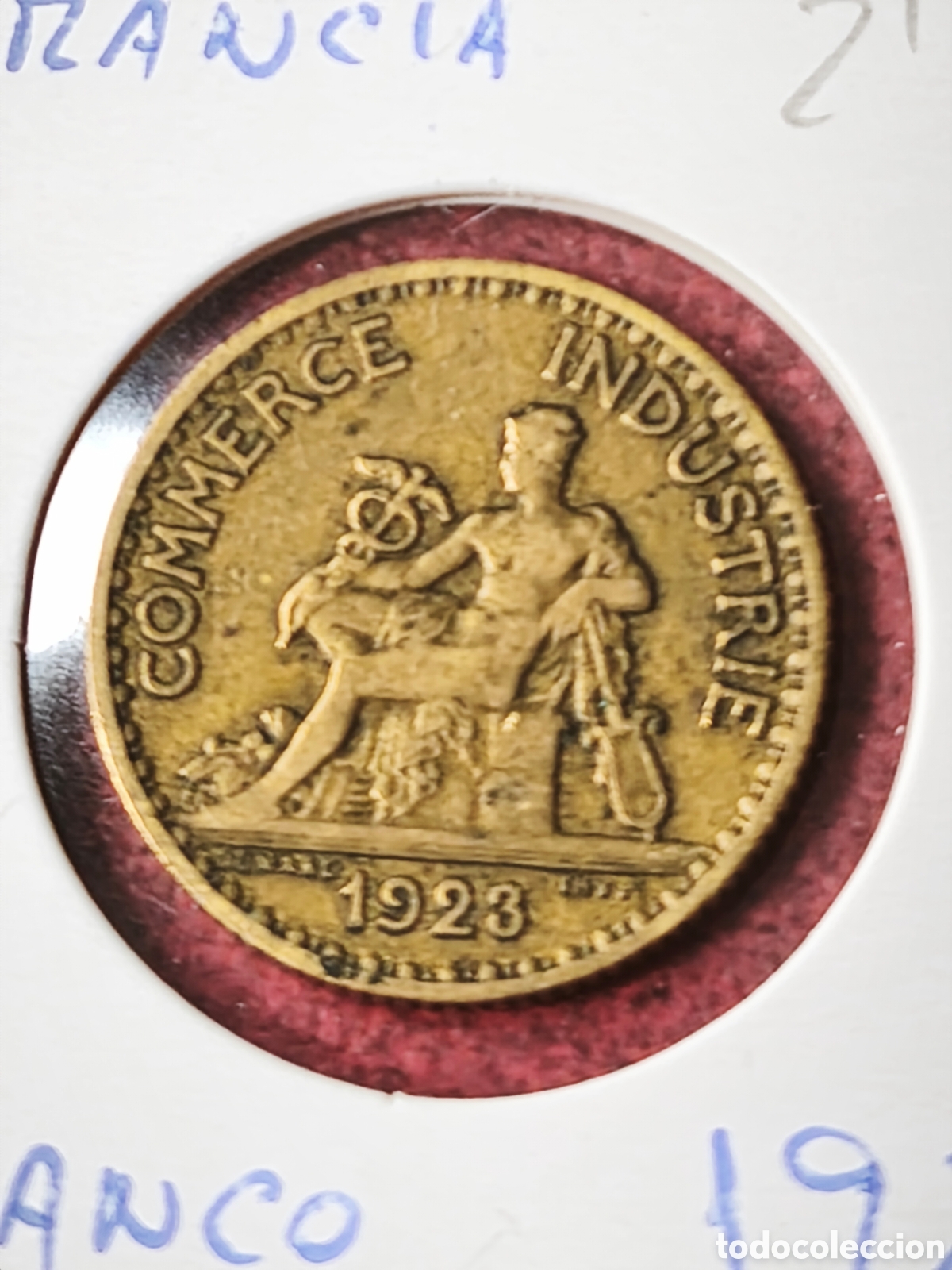 Monedas antiguas de Europa: Francia. 1923. Franco