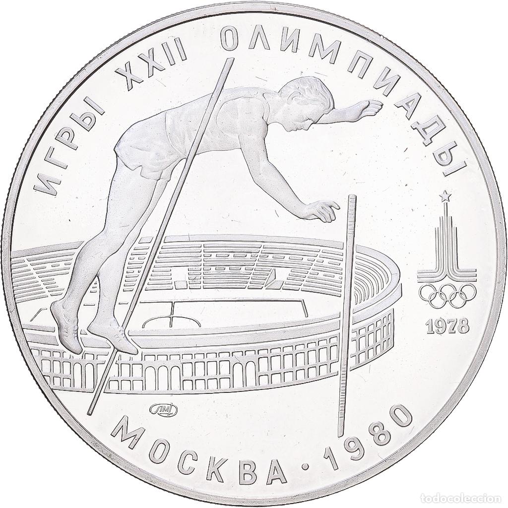 Monedas antiguas de Europa: [#1168171] Soviet Union, 10 Roubles, 1980 Olympics - Pole Vaulting, 1978, Moscow, Plata