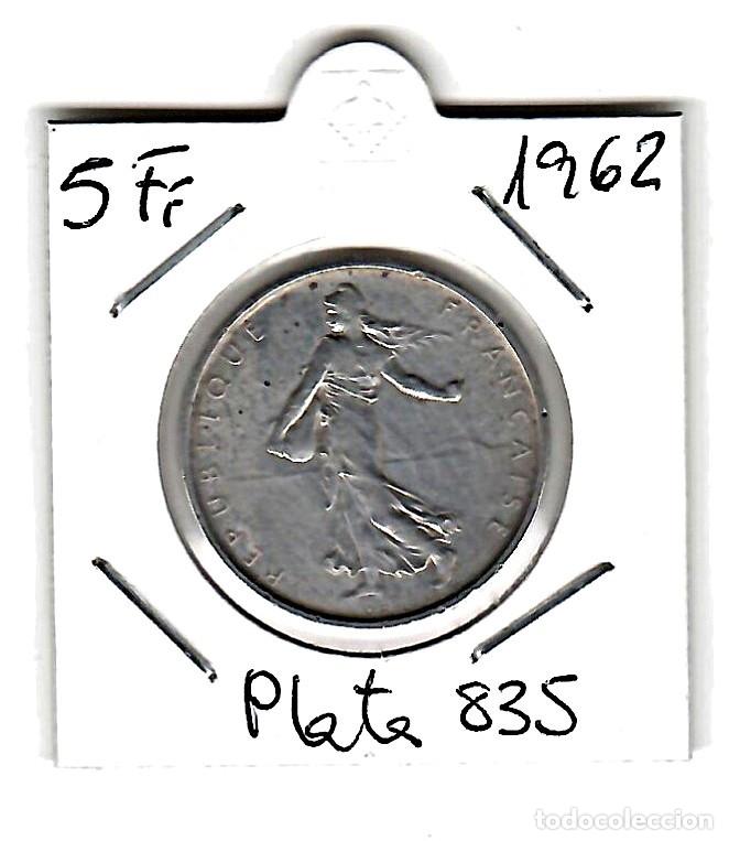 Monedas antiguas de Europa: MONEDA PLATA FRANCIA 5 FF 1962