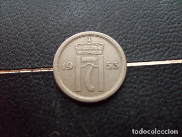 Monedas antiguas de Europa: * NORUEGA 25 ORE 1953