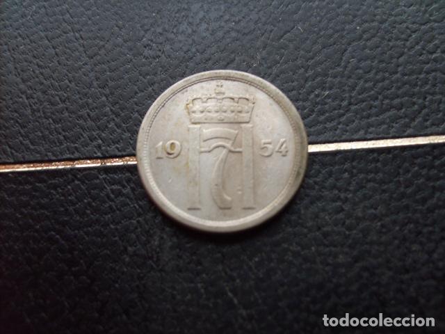 Monedas antiguas de Europa: * NORUEGA 25 ORE 1954