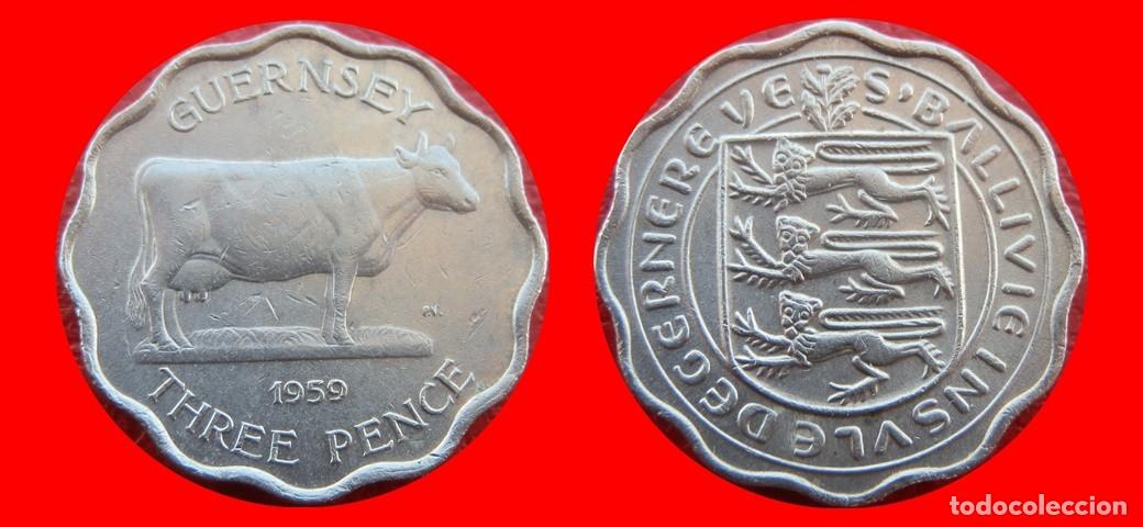 Monedas antiguas de Europa: 3 PENIQUES PENCE 1959 GUERNESEY-157229
