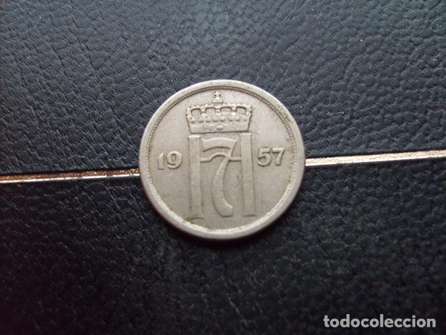 Monedas antiguas de Europa: * NORUEGA 25 ORE 1957
