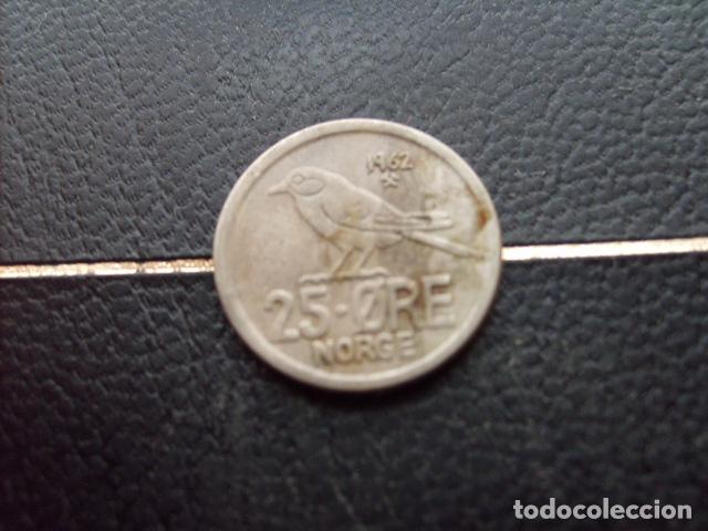 Monedas antiguas de Europa: * NORUEGA 25 ORE 1962