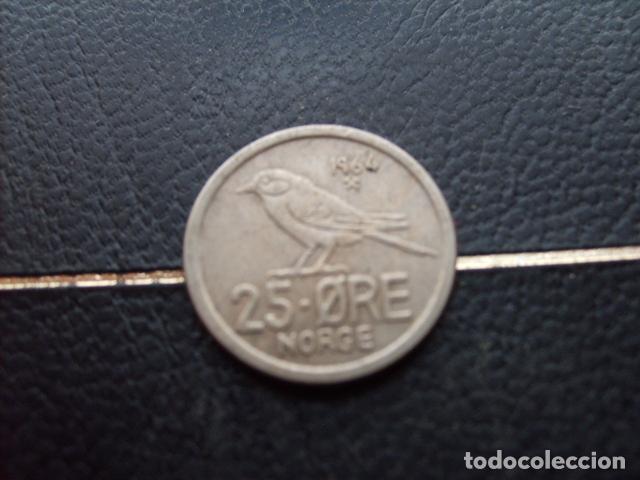 Monedas antiguas de Europa: * NORUEGA 25 ORE 1964