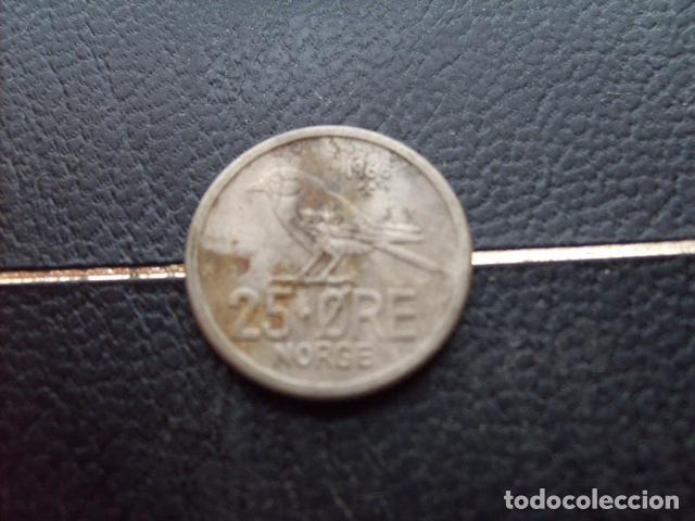 Monedas antiguas de Europa: * NORUEGA 25 ORE 1966