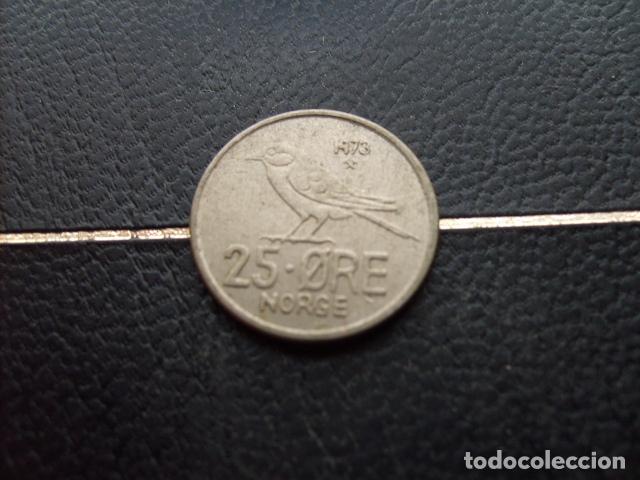 Monedas antiguas de Europa: * NORUEGA 25 ORE 1973