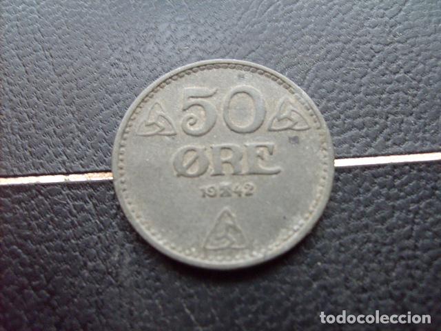 Monedas antiguas de Europa: * NORUEGA 50 ORE 1942