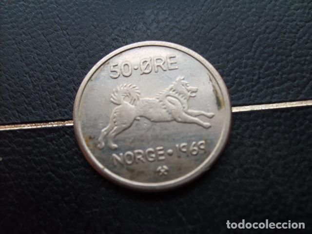 Monedas antiguas de Europa: * NORUEGA 50 ORE 1969