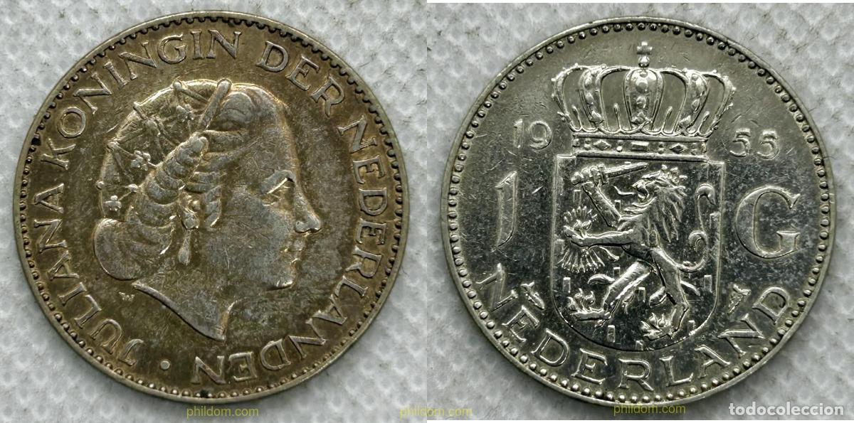 Monedas antiguas de Europa: 3470 HOLANDA 1955 NETHERLAND 1 GULDEN 1955 Queen Juliana