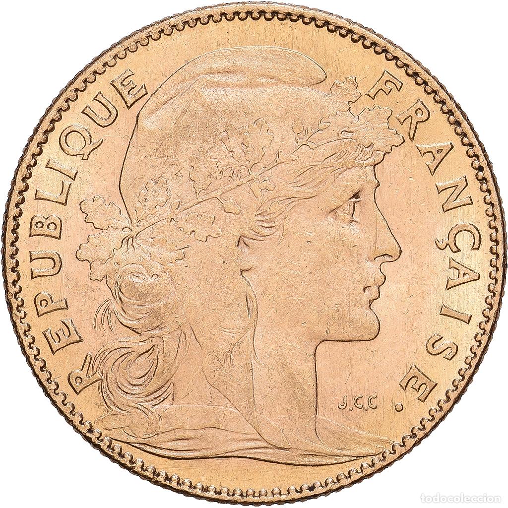 Monedas antiguas de Europa: [#1118382] Moneda, Francia, Marianne, 10 Francs, 1908, Paris, MBC, Oro, KM:846
