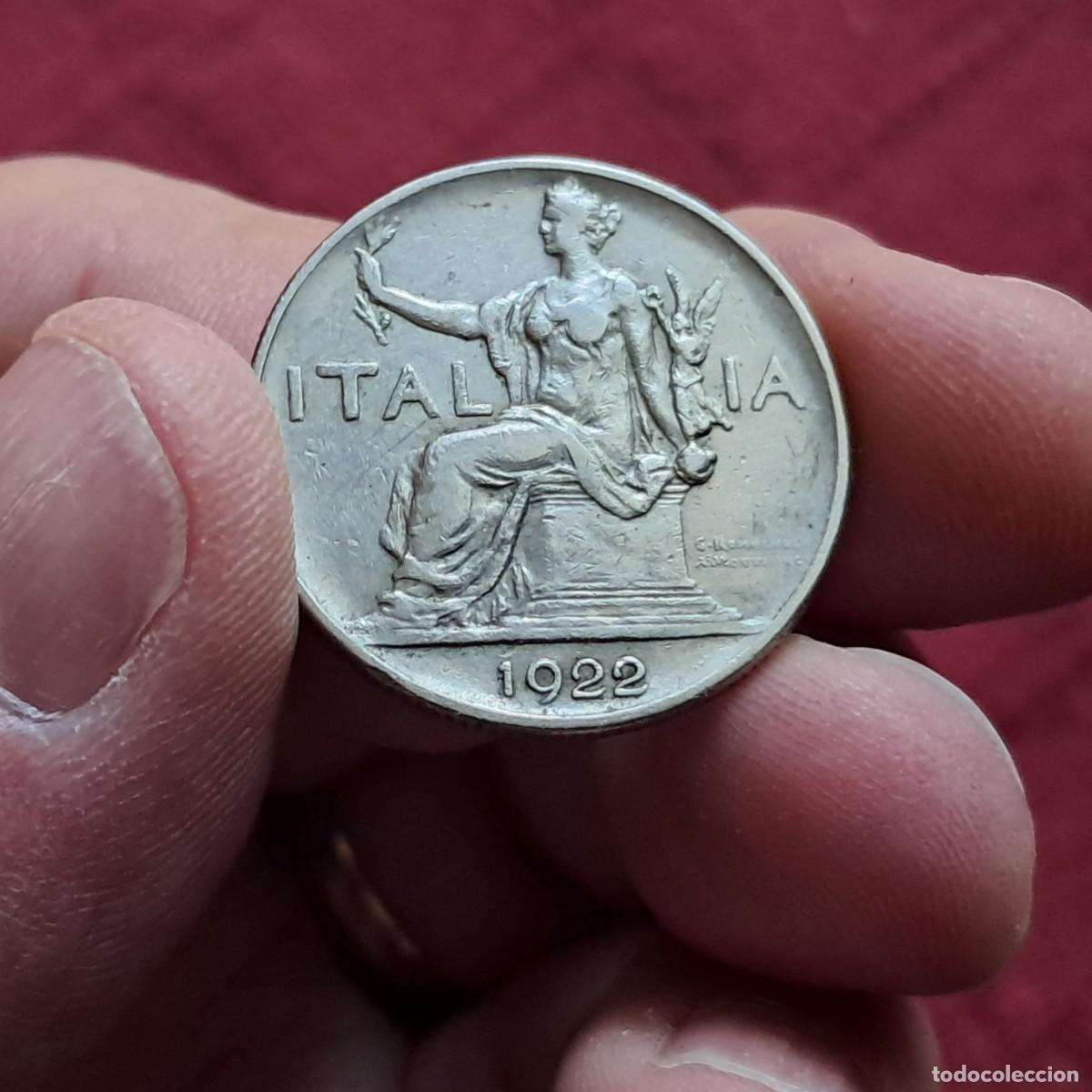 Alte M&uuml;nzen aus Europa: MONEDA 1 LIRA DE ITALIA KM# 62, 1922 R, F.