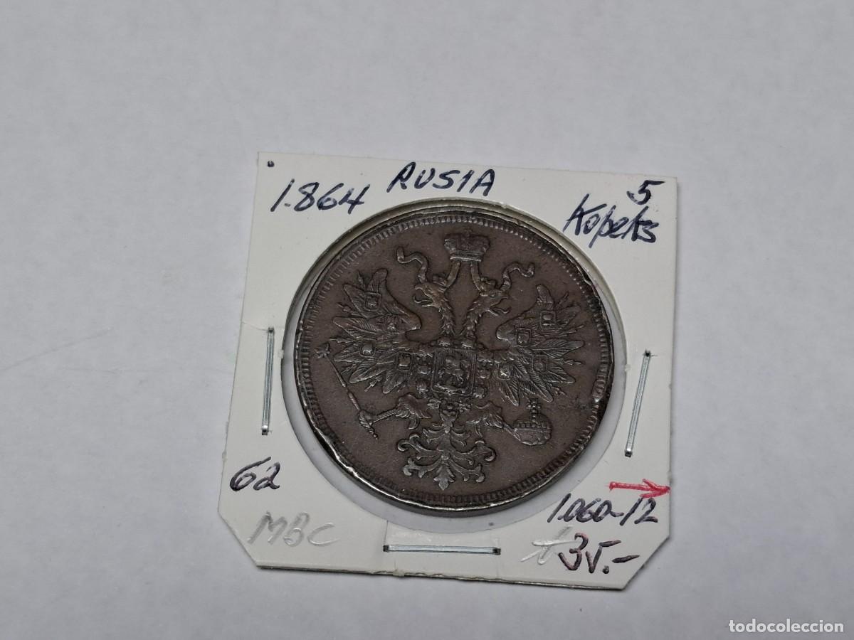 Monedas antiguas de Europa: 5 KOPEKS de 1864 KM 6a RUSIA en MBC