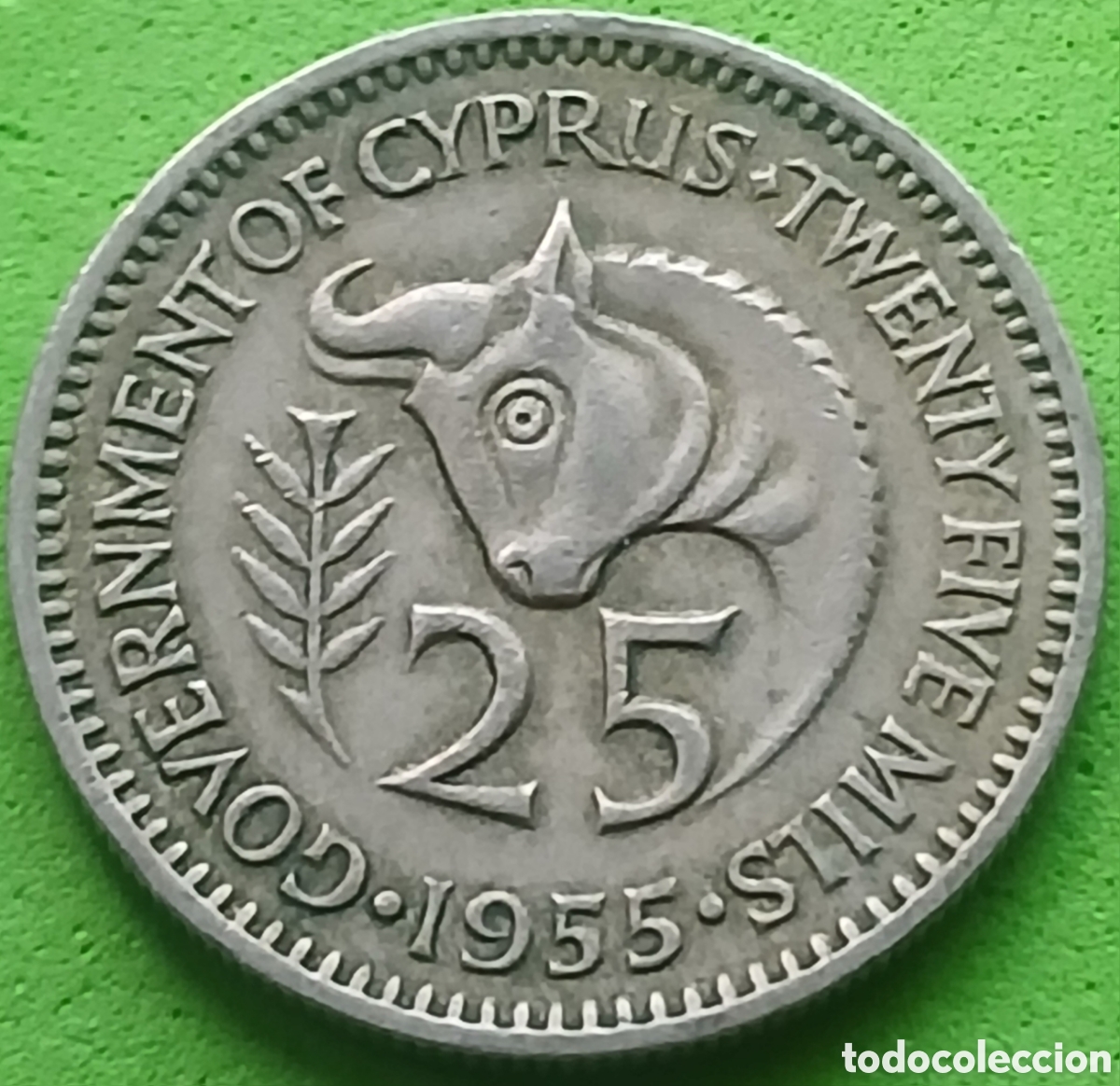 Monedas antiguas de Europa: Chipre 25 mils 1955 km#35